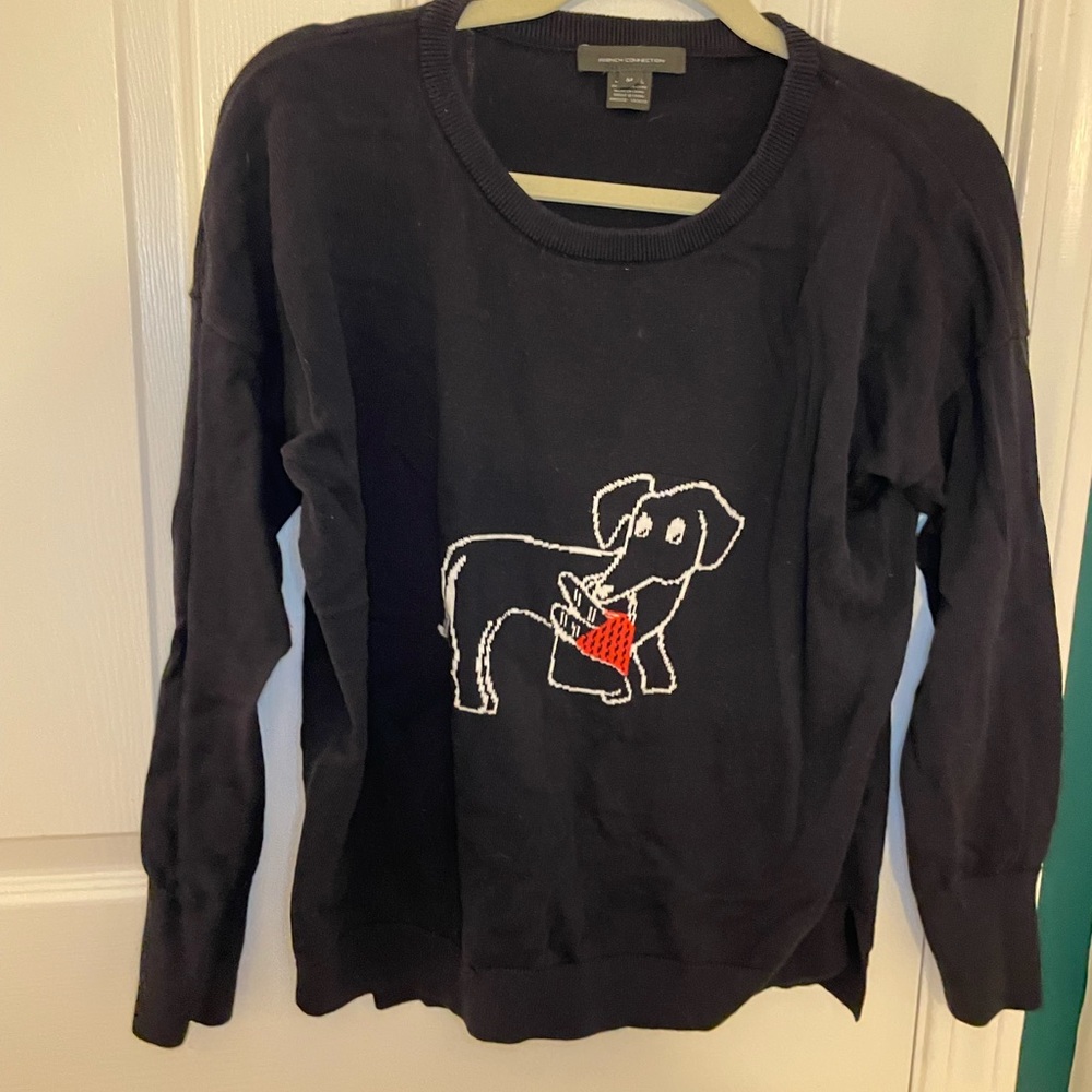 EUC Weiner Dog Dachshund with baguette sweater